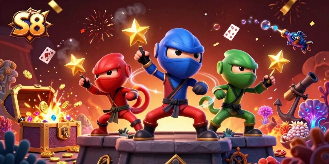 S8 offers thrilling chances with a cerulean chameleon team showcasing exciting casino antics.