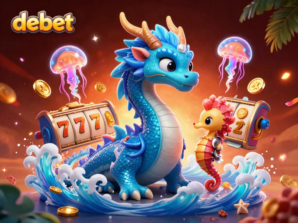 Engage with Debet's vibrant slot games featuring animated ocean characters and rich casino elements.